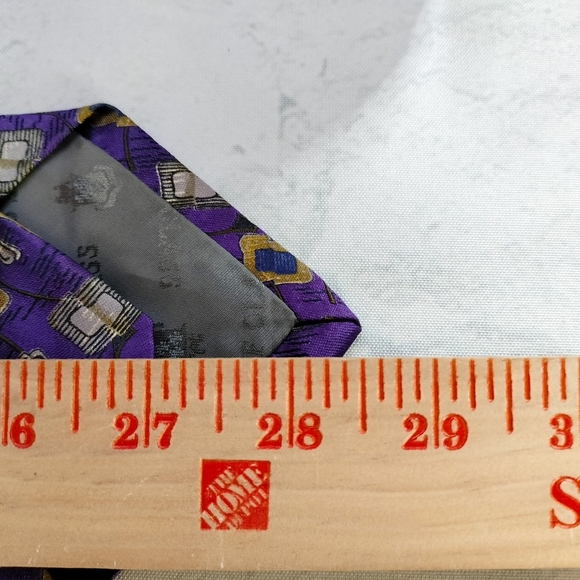 Robert Talbott Best of Class Necktie Tie Silk Geometric Square Handmade Purple T - Picture 6 of 7